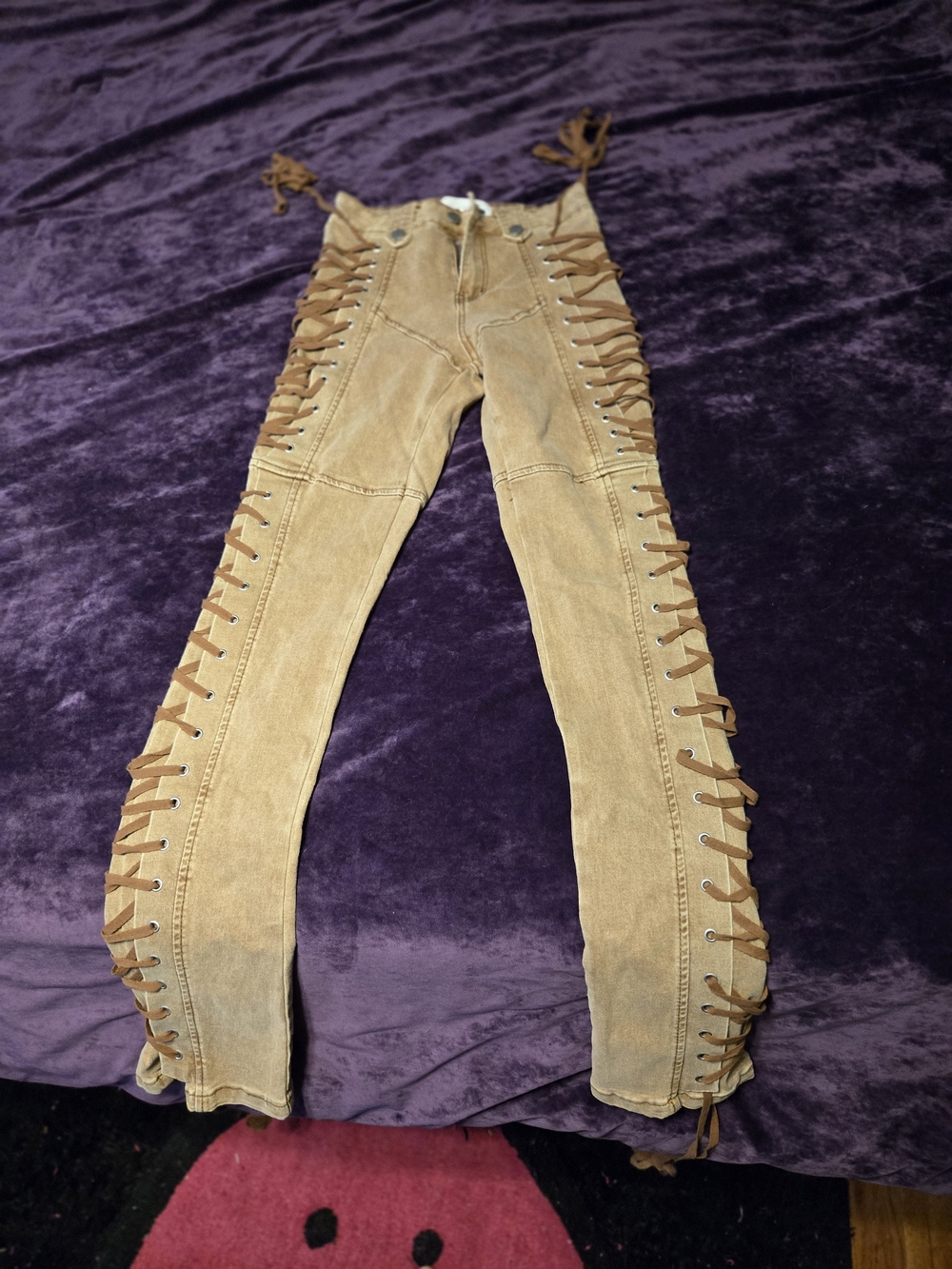 Laced Side Tan Women’s Pants